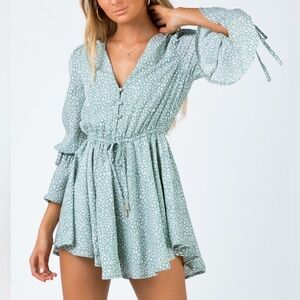 Princess Polly Sage Green Cierra Romper